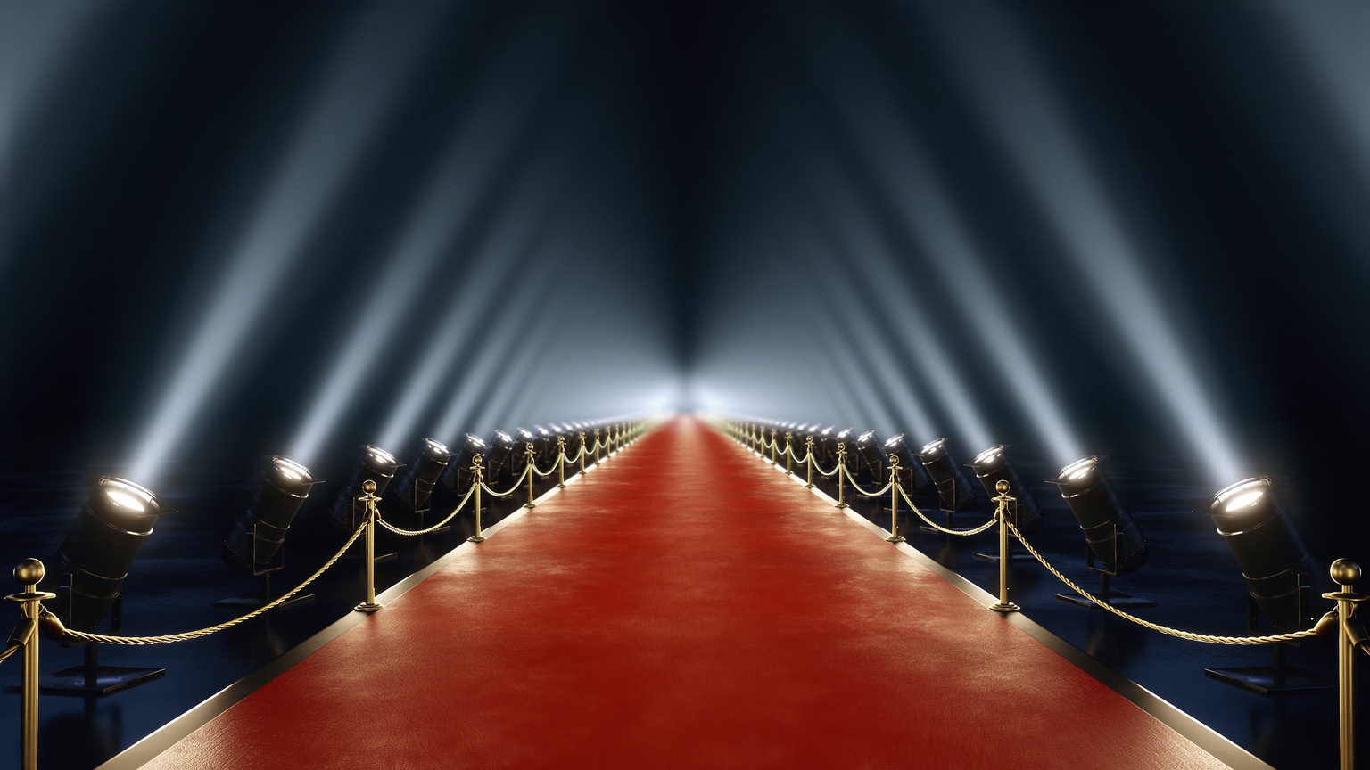 3D Rendering Red Carpet with Volume Light in 4K